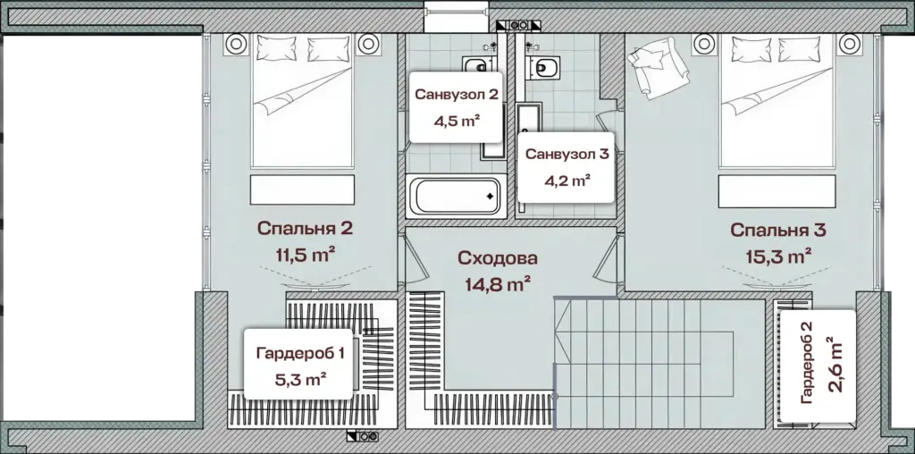 Планування поверху 2 без меблів